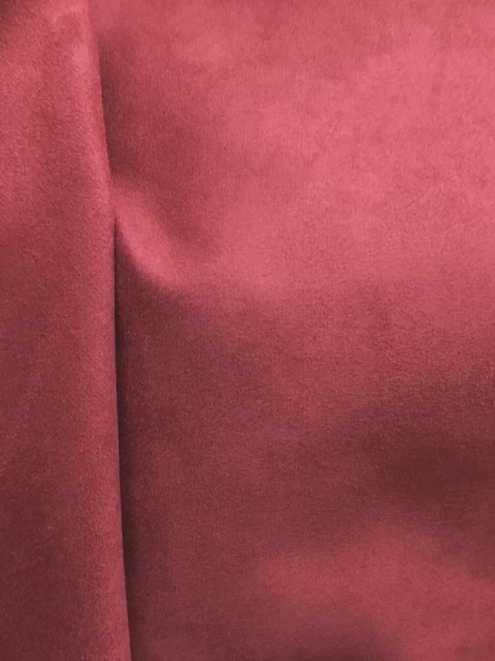 H&T FABRICS DARK RED Solid Faux Suede Upholstery Drapery Fabric (54 in.) Sold By The Yard