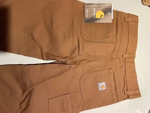 Carhartt Boys Utility Brown Work Pants Canvas Cargo 4 Bootcut NWT BN8303-B - Picture 1 of 10