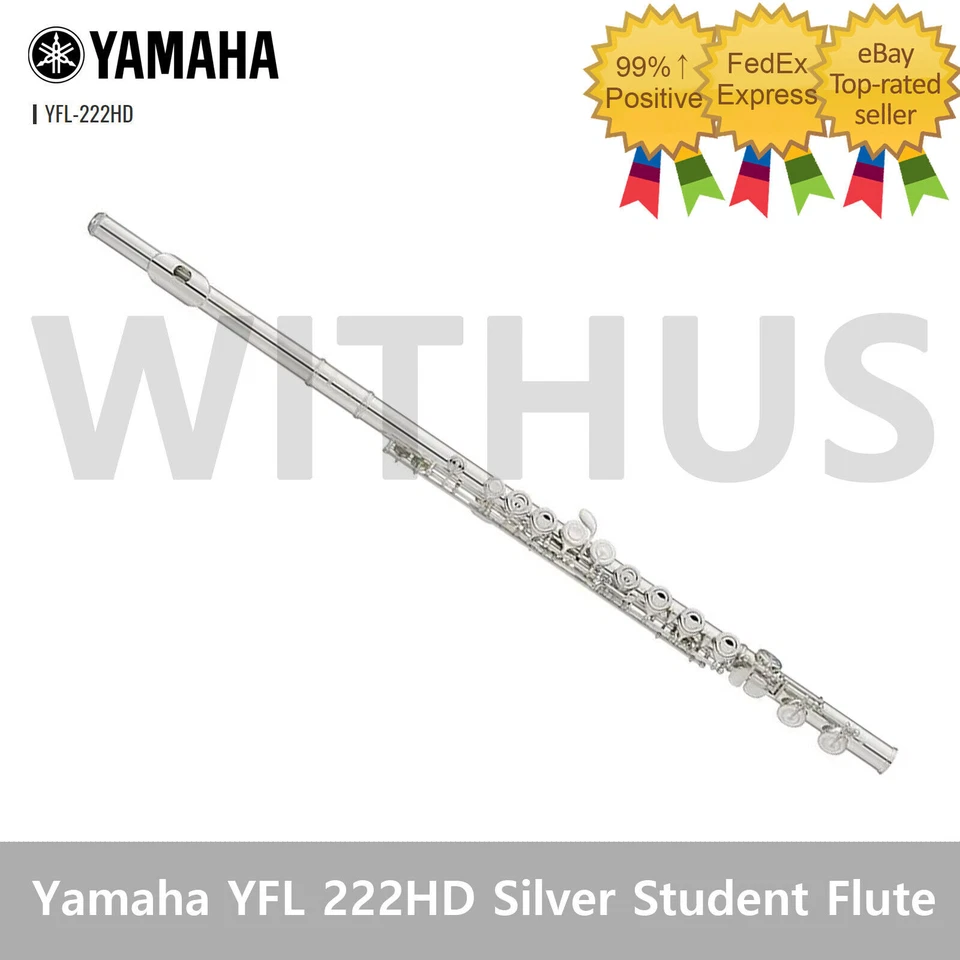 Yamaha YFL 222HD Nickel Silver Student Flute Offset G Case - Silver (YFL222HD)