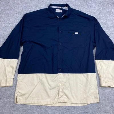 mecca Shirt Mens XL Button Up vintage Long Sleeve color block pocket - Image 1 of 4