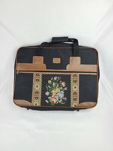 vintage women's black travel carrie on luggage