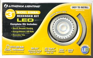 Lithonia Lightning LK3GBN 3" Nickel Gimbal Recessed Kit LED - Picture 1 of 3