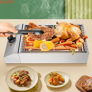 1800W Commercial Electric Grill Smokeless Grill Barbecue Oven In/Outdoor 110V - Picture 1 of 18