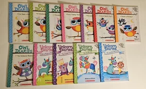 Lot 12 Owl Diaries And Unicorn Diaries Books By Rebecca Elliott - Picture 1 of 11