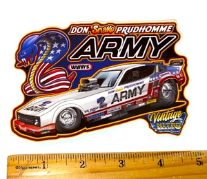Don "THE SNAKE" Prudhomme 1978 Army Sponsored Arrow Caricature Funny Car Sticker - Picture 1 of 1