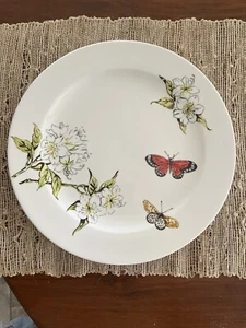 Anthropologie BUTTERFLY STUDY 10.75" Dinner Plate Floral - Picture 1 of 8
