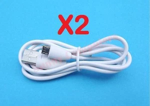 2X USB Data Sync Charger Cable for Samsung HTC Mobile Phone Micro-B White New AU - Photo 1 sur 3