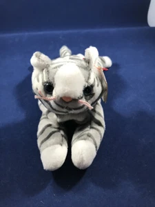 TY BEANIE BABY- PRANCE THE GRAY TIGER CAT-1997, WITH ERROR ON SWING TAG - Picture 1 of 10