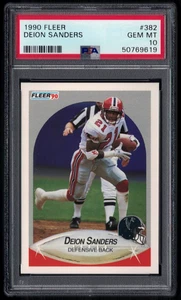 1990 FLEER #382 DEION SANDERS HOF PSA 10 GEM MINT  #50769619 - Picture 1 of 2