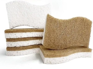 Natural Sponges Kitchen - 6 X-Large Biodegradable Non-Scratch Dish Scrubber, ... - Picture 1 of 4
