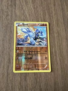 Juego de cartas coleccionables Pokémon Sawk 52/101 explosión de plasma holograma inverso casi nuevo/VLP - Imagen 1 de 2