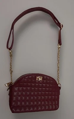 Bebe Los Angeles Women’s Burgundy Crossbody Bag With Chain Accent Strap EUC - Image 1 of 4
