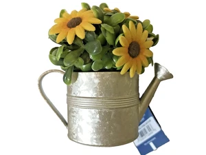 SILVER WATER CAN BLACK EYED SUSANS FLOWERS DIFFUSER YANKEE CANDLE PLUG IN NEW - Picture 1 of 5