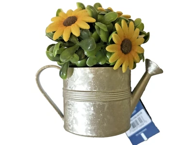 SILVER WATER CAN BLACK EYED SUSANS FLOWERS DIFFUSER  YANKEE CANDLE PLUG IN NEW - Image 1 of 4