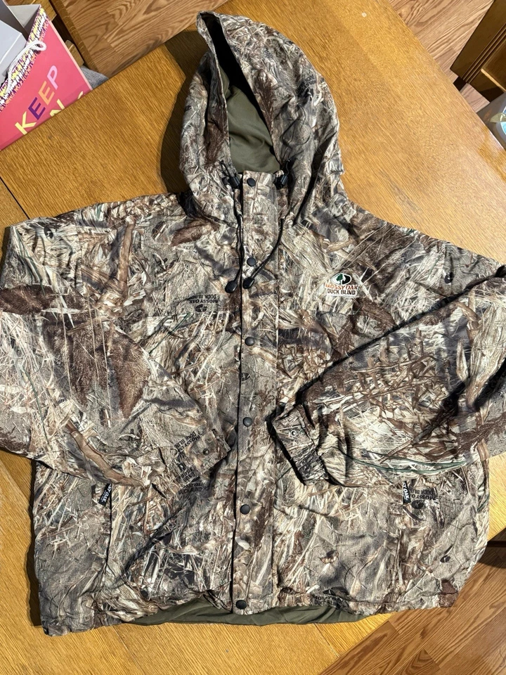 Mossy Oak Duck Blind Camo Waterproof Waterfowl Hunting Insulated Jacket Mens 2XL - Image 1 of 4