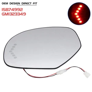 Left LH Driver Side Power Heated Mirror Glass For 2007-2014 Chevy Silverado ∫ - Picture 1 of 10
