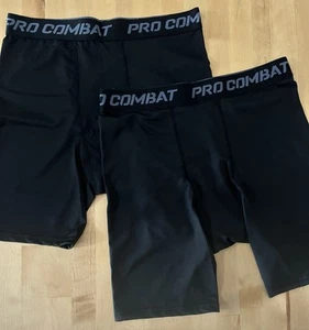 Men's Compression Shorts Athletic Black - Large - 3 Pairs - Picture 1 of 4