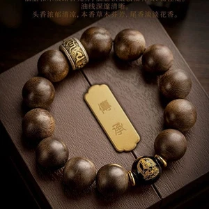Agarwood Armband Herren Holz Buddha Perlen Rosenkranz Perlenarmband Wenwan - Bild 1 von 4