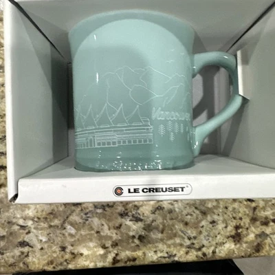 Taza de café Le Creuset de gres Vancouver color verde azulado nueva en caja Foto 1 de 4