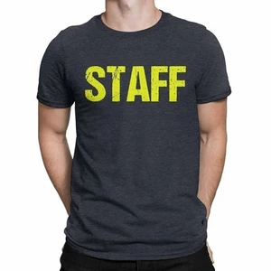 STAFF Camiseta Gris Carbón Para Hombre Camiseta Neón Evento del Personal - Imagen 1 de 8