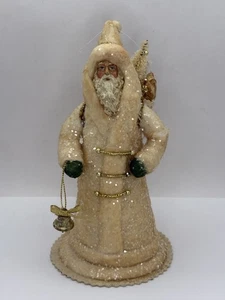 Figura de fieltro de lana estilo primitivo blanco Belsnickle Papá Noel Papá Noel - Imagen 1 de 18