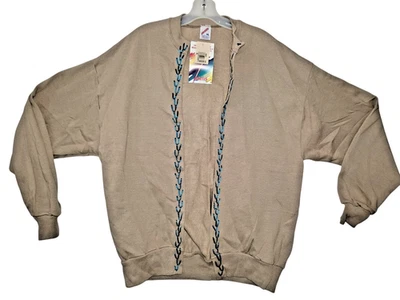 Cárdigan abierto sudadera vintage Jerzees NuBlend caqui para mujer talla XL NUEVO CON ETIQUETAS EE. UU. Foto 1 de 4