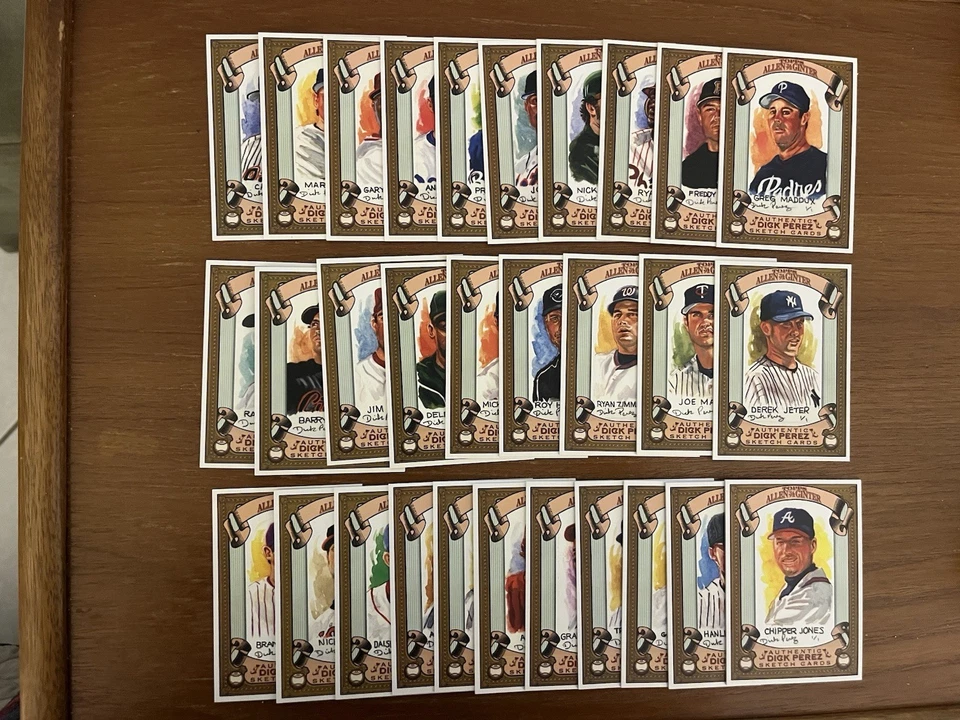 Juego completo de 30 tarjetas Topps Allen & Ginter 2007 Dick Perez boceto tarjeta inserción Foto 1 de 1
