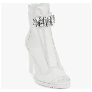 Botines Karl Lagerfeld Paris Talla 5 B Azul Blanco Malla Tacón 4" Mujer $179 - Imagen 1 de 14