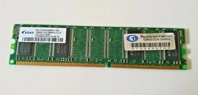 Elixir RAM 128MB PC2100U DDR 266MHz Desktop Computer PC Memory  - Image 1 of 2