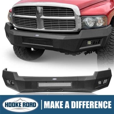 Hooke Road Full Width Black Steel Front Bumper Fit 2003-2005 Dodge Ram 2500 3500 - Image 1 of 4