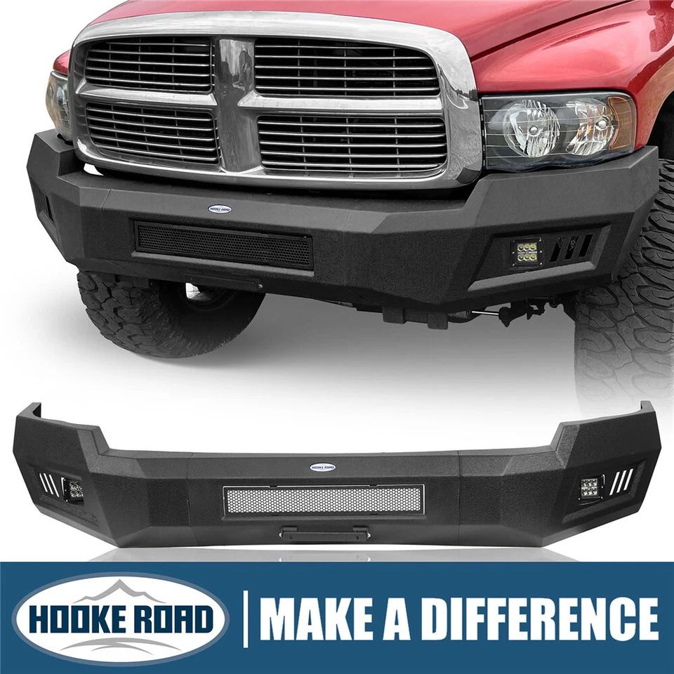 Hooke Road Full Width Black Steel Front Bumper Fit 2003-2005 Dodge Ram 2500 3500 - Изображение 1 из 4