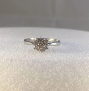 18kt Weißgold 0,30ct Brillantschliff Blume Cluster Diamant Ring Gr. L1/2 NEU - Bild 1 von 9