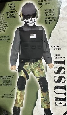 Niños Calavera Soldado Halloween Disfraz EE. UU. Camuflaje Fatigas Ejército Purim Pequeño 4 6 NUEVO Foto 1 de 2