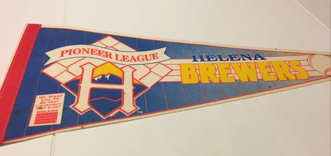 Helena Brewers Pennant  Collectible Mancave Fan  Baseball Sports Pioneer League Cover