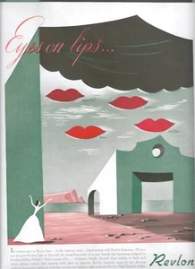 Anuncio de lápiz labial Revlon años 40 - Imagen 1 de 1