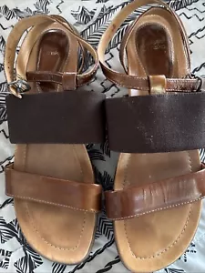 Dansko Size EU 39 Wedge Heel Slingback Brown Patent Leather Sandal shoe US 10 M - Picture 1 of 9
