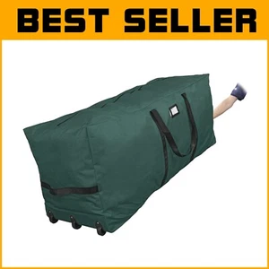Extra Large Green Holiday Tree Storage Bag with Wheels & Handles, 60" L x 28" H - Picture 1 of 9