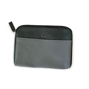 Tumi for Delta Gray Zip Pouch Travel Case Toiletries Makeup Bag only - Picture 1 of 4