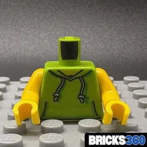 Lego New Lime Minifig Torso Hoodie w/ White Drawstrings Adjusters Pockets Winter - Picture 1 of 3