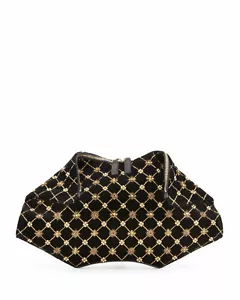 NWT 100% AUTH Alexander McQueen De-Manta Velvet Embroidered Clutch Bag $1995 - Picture 1 of 12