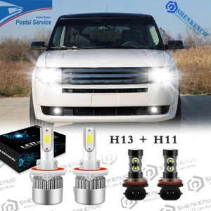 For Ford Flex 2009-2018 6000K LED Headlight Hi/Lo + Fog Light Combo 4x Bulbs - Picture 1 of 10