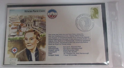 Reseau Marie Claire 1983 Royal Star and Garter Flown From Paris Stamp Cover - Image 1 of 4