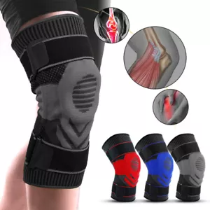 Knee Sleeve Compression Brace Support Joint Pain Arthritis Relief Running Sports - Picture 1 of 19