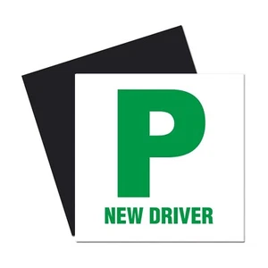 Fully Magnetic P Plates Twin Pack Legal Size Weatherproof Plates for New Drivers - Picture 1 of 7
