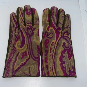 Etro womens Paisley gloves XS/Small Gorgeous Fall Colors - Picture 1 of 12