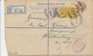GB 1907, EVII 2d+1d brown large postal stationery registered envelope (Huggins & - Picture 1 of 3