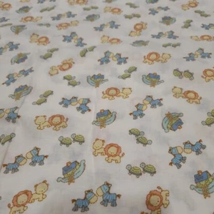 Arche Noah Stoff Jugendlich 1 1/2 Yard x 33" Cremeweiß Pastelltöne - Bild 1 von 3