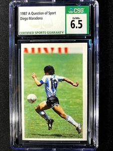 CSG 6.5 EXNM+ 1987 DIEGO MARADONA A QUESTION OF SPORT VINTAGE SOCCER G1633-1634 - Picture 1 of 2