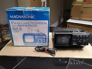 Vintage Magnasonic 5" Television TV AM/FM Radio TMT 51 Electronics Needs Repair - Picture 1 of 9