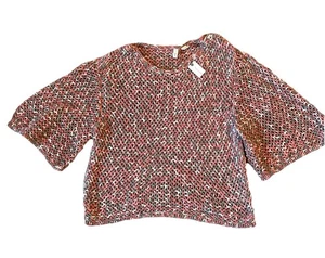 NUEVO CON ETIQUETAS Anthropologie MOTH Mujer’s M Suéter Tejido Crochet Pullover Top Manga Campana - Imagen 1 de 9